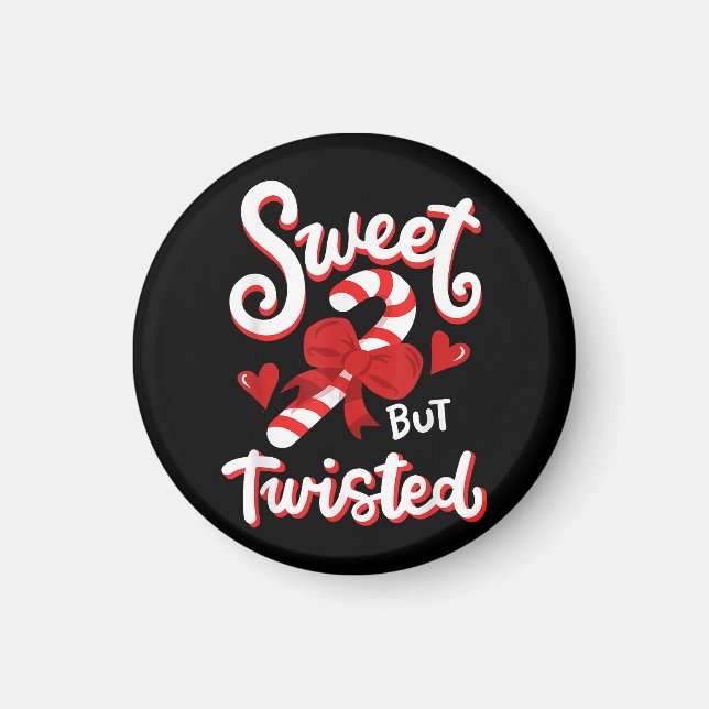 Söt, men Twisted, Candy cane Julafton Magnet (Framsidan)