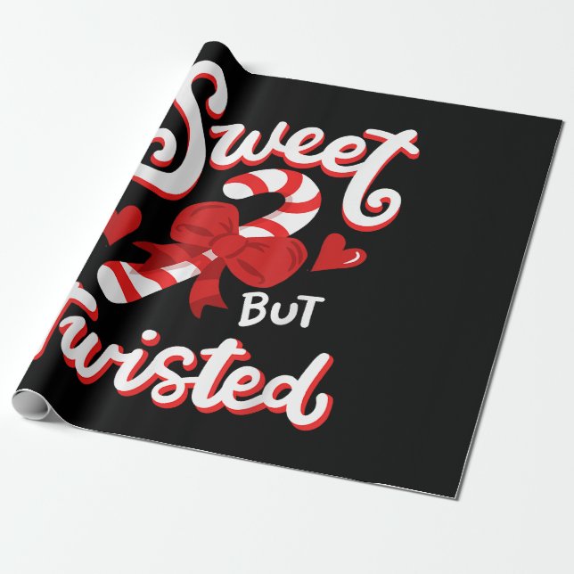 Söt, men Twisted, Candy cane Julafton Presentpapper (Utrullad)
