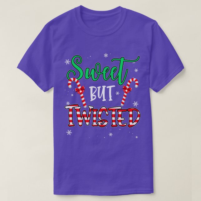 Söt, men Twisted Candy cane-julen Julafton T Shirt (Design framsida)