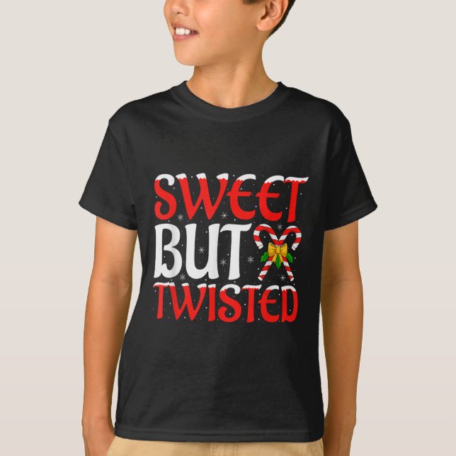 Söt, men Twisted Candy cane-julen T Shirt (Framsida)
