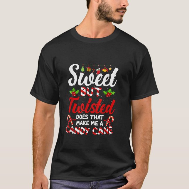 Söt men twisted Candy cane-julmatchning Lo T Shirt (Framsida)