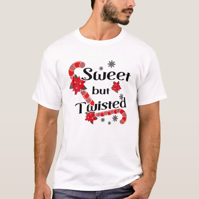 Söt men twisted Candy cane Stocking Stuffer Chri T Shirt (Framsida)