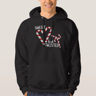 Söt men twisted Candy cane Winter-julfami Hoodie