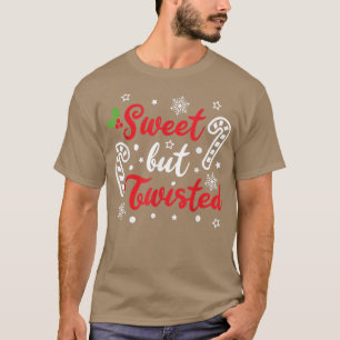 Söt men Twisted Ljuny Candy cane Julafton T Shirt