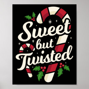 Söt men Twisted Rolig jul sockerdrickor Xmas Poster