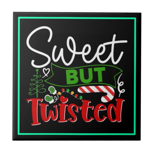 Söt men Twisted Roligt jul Kakelplatta (Framsidan)