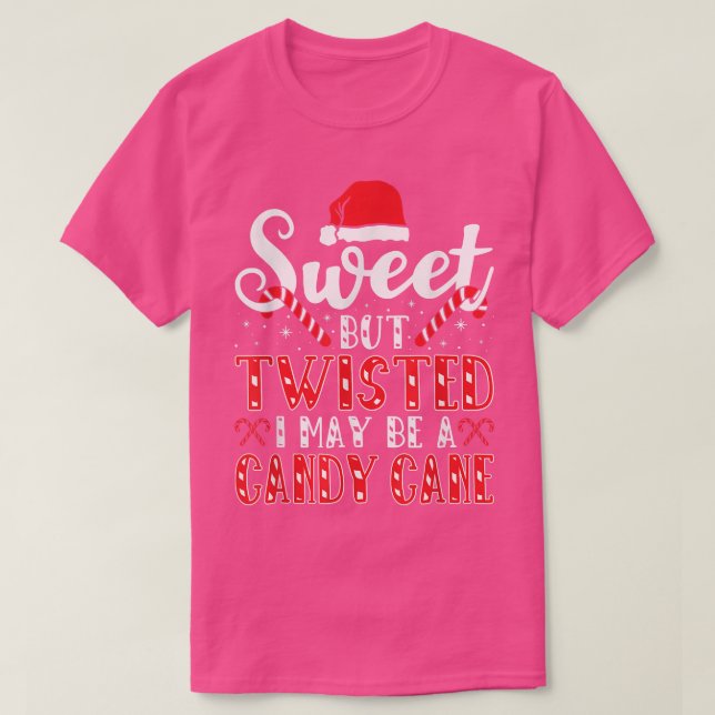 Söt men Twistet, Jul Party Candy cane T Shirt (Design framsida)
