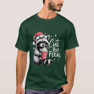 Söt men vild jultvättbjörn rolig djur t shirt