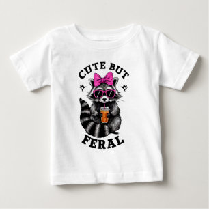 Söt Men Vild Rolig Färgrik Tvättbjörn Med Solglasö T Shirt