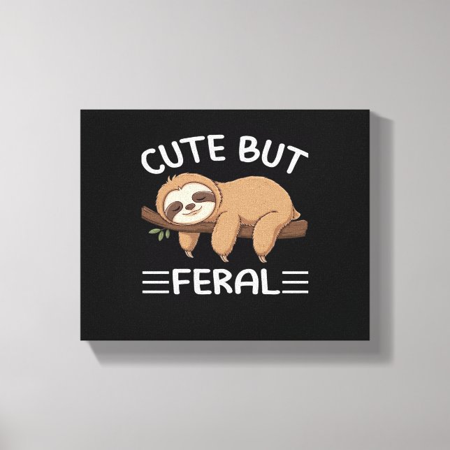 Söt men vilt rolig slarv för djurälskare manar wat canvastryck (Framsida)