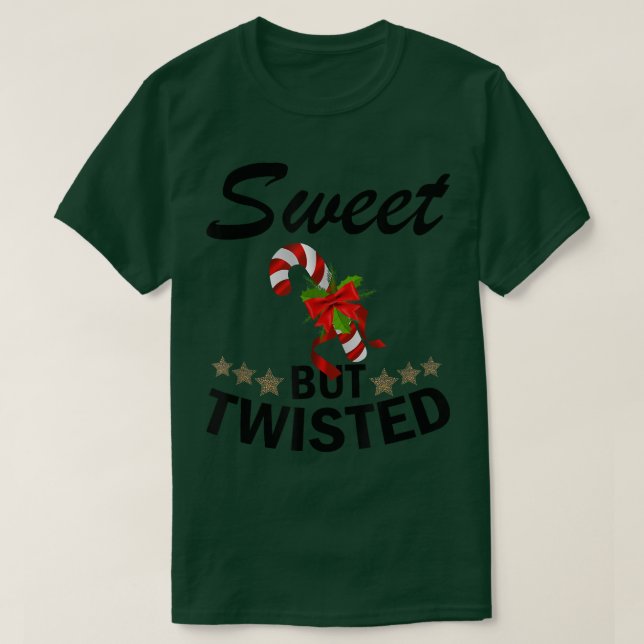 Söt men vriden Julafton julklapp Candy cane T Shirt (Design framsida)
