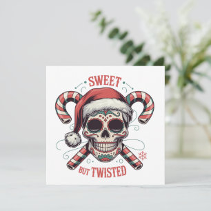 Söt Men Vriden Skelett Xmas Kuslig Halloween Julkort