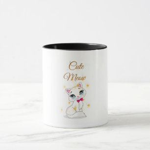 Söt Meow Katt Kaffe Mugg