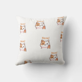 Söt Meow Katt Kuddde | Kawaii Katt Kudde