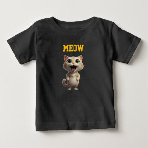 Söt Meow Kitty Barn T-Shirt