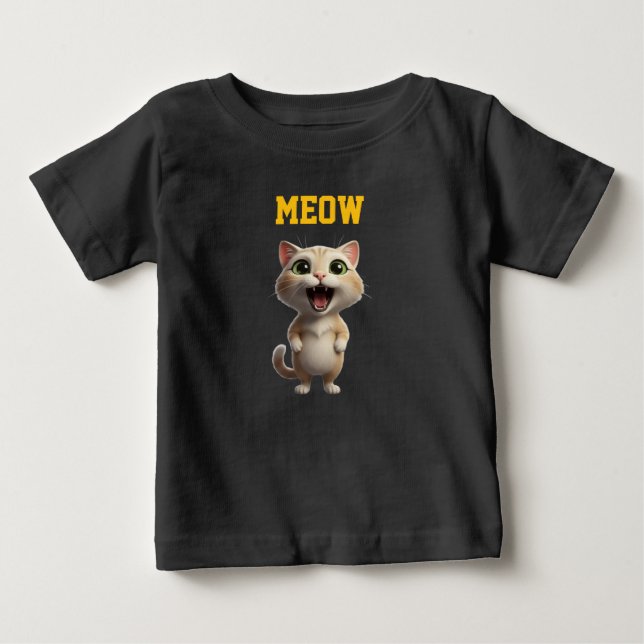 Söt Meow Kitty Barn T-Shirt (Framsida)