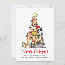 Söt Meowy Catmas Katt Julgran Julkort