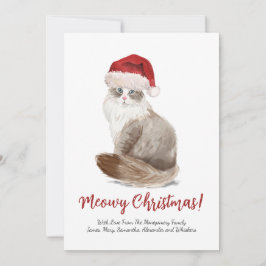 Söt Meowy Jul Katt Anpassad Julkort