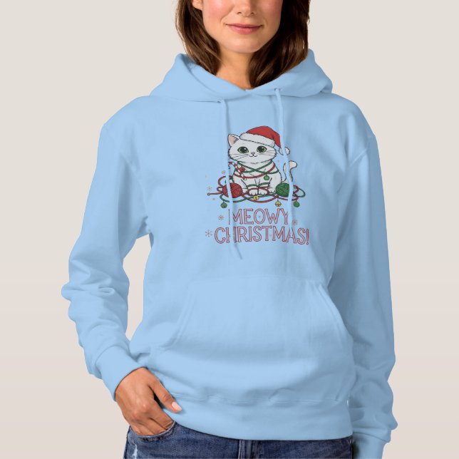 Söt Meowy Julkatt T Shirt (Framsida)