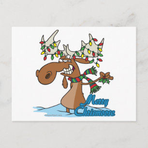 söt merry chrismoose fånig christmas moose helg vykort