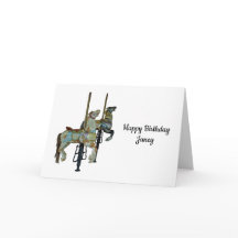 Söt Merry Go Round Carousel Horses Birthday