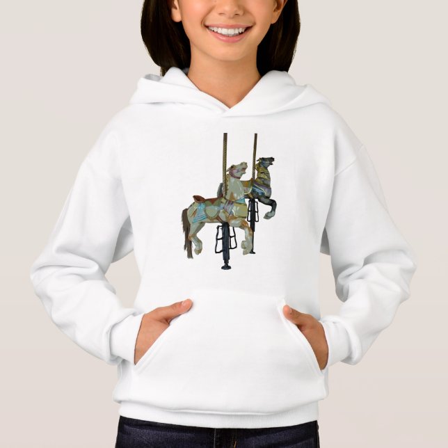Söt Merry Go Round Carousel Horses Child's T Shirt (Framsida)