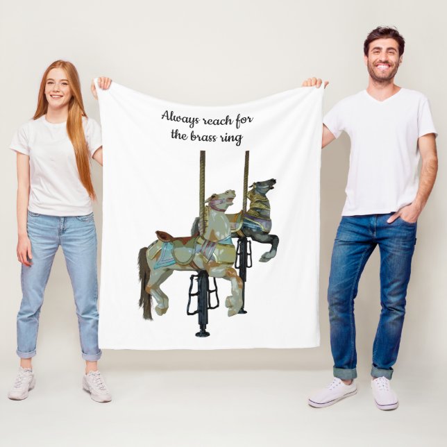 Söt Merry Go Round Carousel Horses Fleecefilt (På plats)