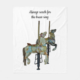 Söt Merry Go Round Carousel Horses Fleecefilt