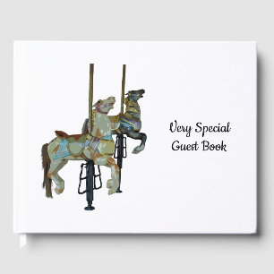 Söt Merry Go Round Carousel Horses Guest Bok