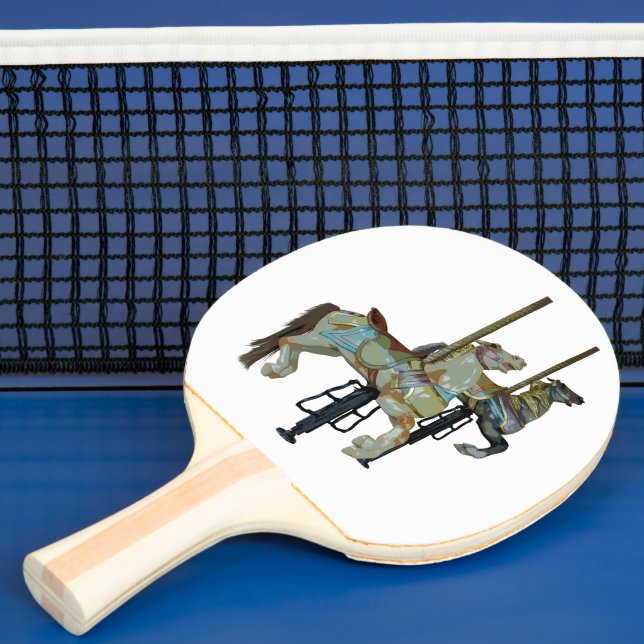 Söt Merry Go Round Carousel Horses Pingisracket (Insitu)