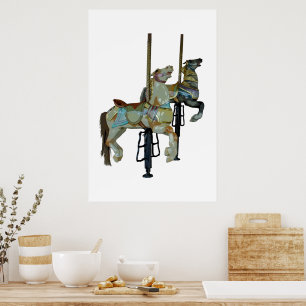 Söt Merry Go Round Carousel Horses Poster