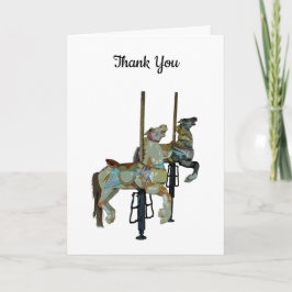 Söt Merry Go Round Carousel Horses Tack Kort