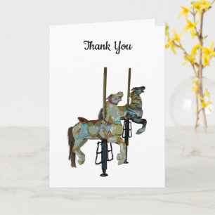 Söt Merry Go Round Carousel Horses Tack Kort