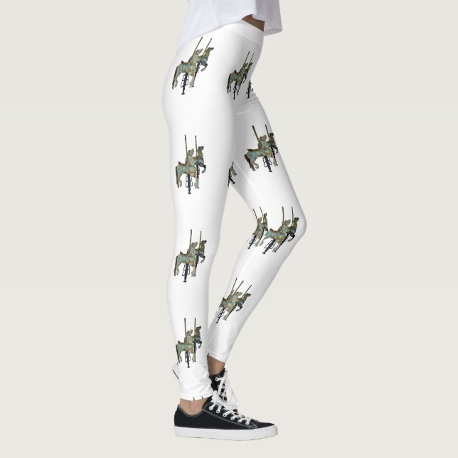 Söt Merry Go Round Carousel Horses Women's's Leggings (Höger)