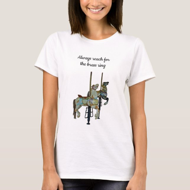 Söt Merry Go Round Carousel Horses Women's's T Shirt (Framsida)