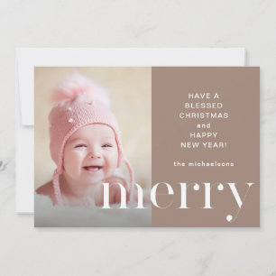 Söt Merry-Helgdag Skriv ut med fotojul Julkort
