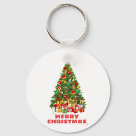 Söt Merry- och Bright Jul-familjens Helgdag Nyckelring