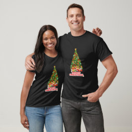 Söt Merry- och Bright Jul-familjens Helgdag T Shirt