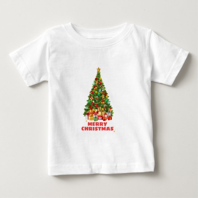 Söt Merry- och Bright Jul-familjens Helgdag T Shirt (Framsida)