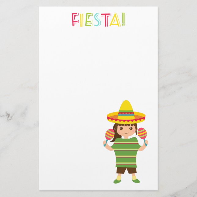 Söt mexikansk festspex maracas brevpapper (Framsida)