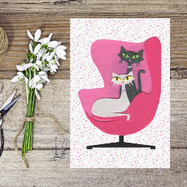 Söt Mid Centres Cats Rosa Ordförande Polka dots