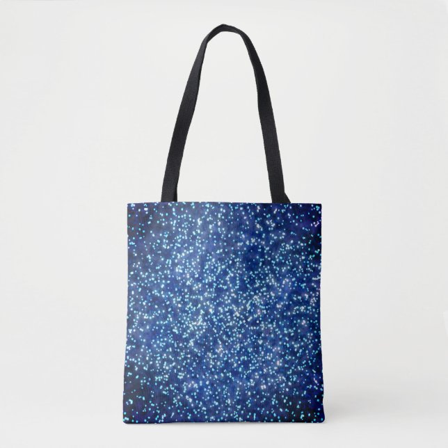 Söt Midnight Blue Faux Glitter Design Tygkasse (Framsida)
