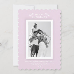 Söt Millennieutvecklingsfoto för Rosa - minimalt j Julkort