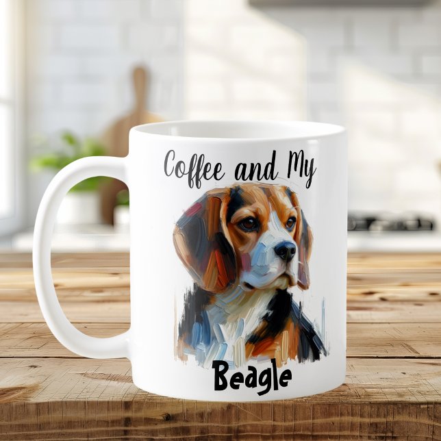 Söt  Min Beagle Personlig Kaffemugg (Customize this Design with a few of your own Words)