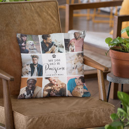 Söt "Min hundpappa är fantastisk" fotokollage Kudde