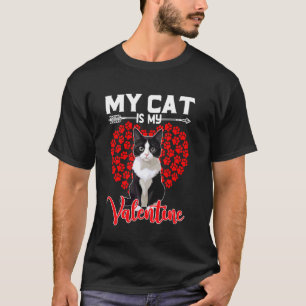 Söt Min Katt Är Min Valentine Smokingkatt Hjärter T Shirt