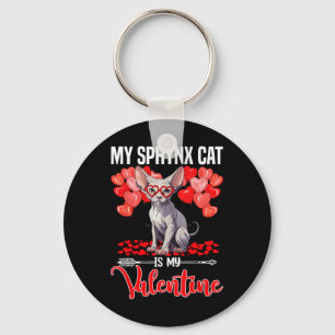Söt Min Sphynx-katt är min valentin Alla hjärtans Nyckelring