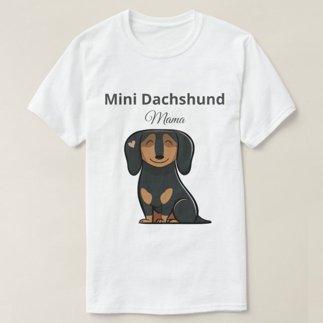 Söt Mini Dachshund Mamma T-Shirt Present (Design framsida)
