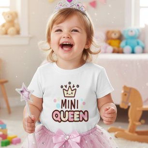 Söt Mini Drottning Krona Flickor Barn T-Shirt