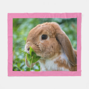 Söt Mini Lop Bunny Rabbit Fleecefilt